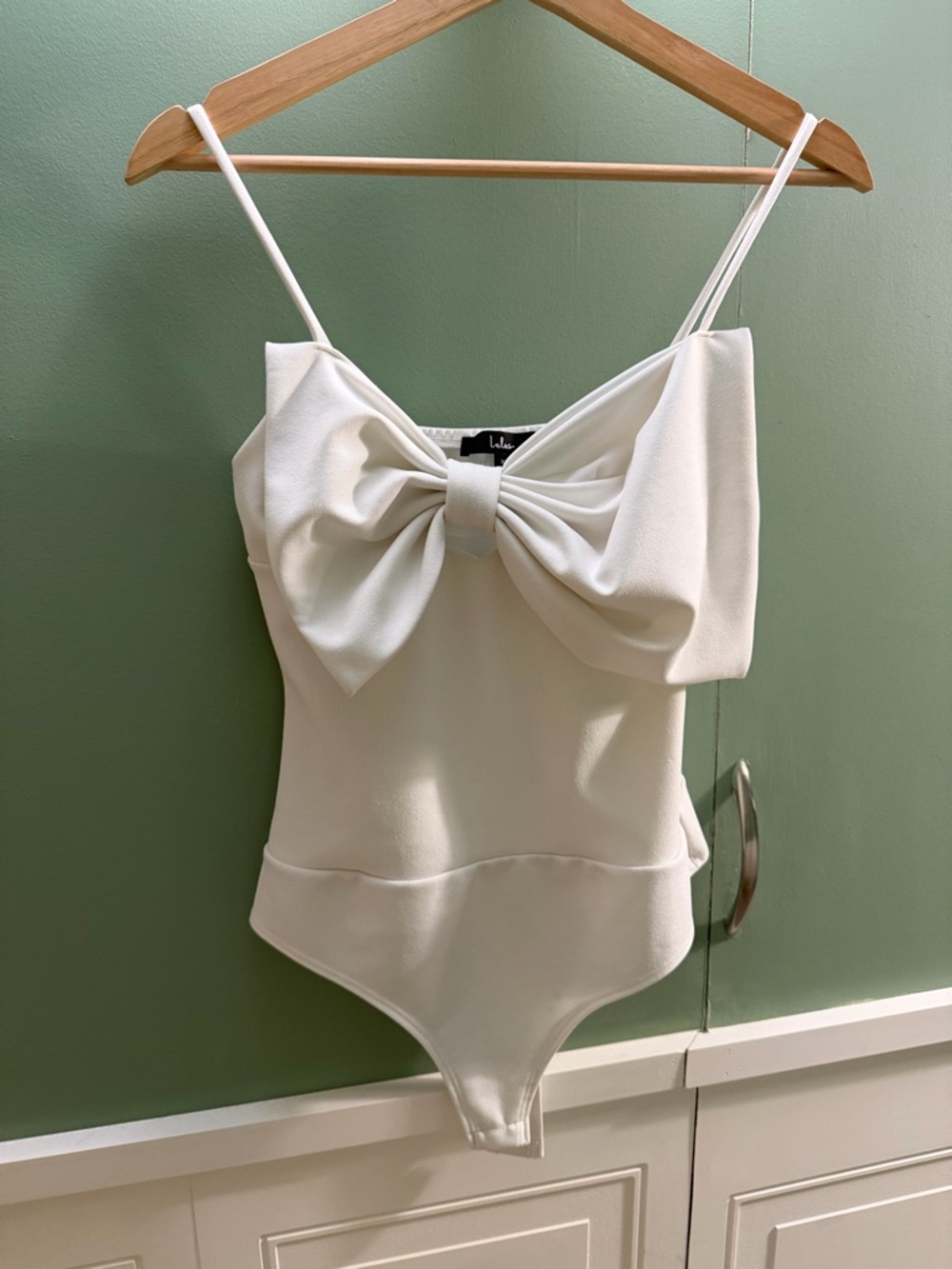 Lulu's Cream Twist-Front Bodysuit